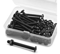 30 Juegos M4 x 40mm Kit de Pernos y Tuercas de Cabeza Hueca Hexagonal Redonda Plana 304 Acero Inoxidable Óxido Negro, Tornillos Para Muebles