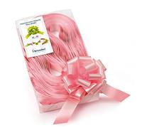 30 lazos de regalo para montar, 10 cm de diámetro, cinta de 3,0 cm de ancho, para boda, coche, casa, bautismo, graduación o comunión, color blanco, marfil, celeste, rosa, rojo, verde o fucsia.