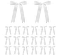 30 lazos de satén blancos de 5 x 7 pulgadas para envolver regalos, botella de champán, bolsa de pasteles, manualidades, regalo de Navidad, fiesta de cumpleaños, globos y guirnaldas, decoración del