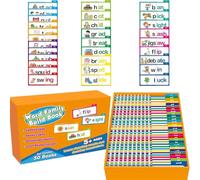 30 libros de lectura y rima, familias de palabras, tarjetas flash de sonidos de letras, libro de lectura, juegos de lectura y lectura de actividades de rima