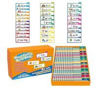 30 libros de lectura y rima, libro de construcción familiar de palabras, kit de lectura temprana para niños, tarjetas de vocabulario ABC, tarjetas flash de palabras de vista de jardín de infantes
