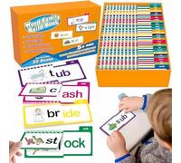 30 Libros de Lectura y Rima,Tarjetas de Vocabulario ABC,Inglés Tarjetas de Familias de Palabras,Libro de Actividades de Lectura y Rima,Juegos Educativos de Lectura para Niños