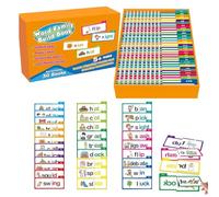 30 libros interactivos for leer y rimar, tarjetas de vocabulario visual, tarjetas de familias de palabras, tarjetas de vocabulario ABC, juegos educativos de lectura, libro de desarrollo familiar(1 set