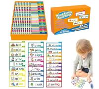 30 libros Read and Rhyme Flip Books, tarjetas de vocabulario ABC, libro para construir familias de palabras, cines de pulgar para familias de palabras, tarjetas de aprendizaje con palabras visuales