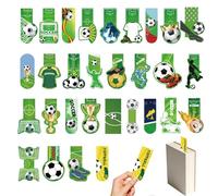 30 Marcapáginas De Papel Con Diseños De Fútbol Para Regalo De Cumpleaños, Estudiantes, Amigos, Familia Y Colegas - Temática Copa Mundial - Varios Estilos Para Aficionados Al Fútbol Y La Lectura