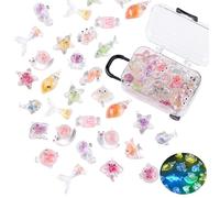 30 mini animales de resina de océano con 1 caja de maleta, pequeñas figuras luminosas de animales marinos para esconderse, brillan en la oscuridad, miniatura marina para jardín de hadas, casa de