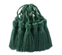 30 mini borlas sedosas, colgantes, manualidades, tela pequeña, accesorios para manualidades, marcapáginas, mujer, joyas, llaves, bolsa, cortina, decoración de boda, regalo (verde oscuro)