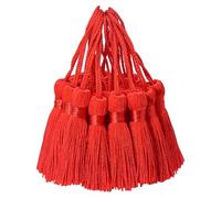 30 mini borlas sedosas colgantes para manualidades, pequeños accesorios para manualidades, marcapáginas para mujer, joyas, llaves, bolsos, cortinas, personalizadas, bodas, regalos, decoración (rojo)