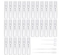 30 Mini Botellas de Aerosol, Atomizador de Perfume de 3ML, Pulverizador Botella de Muestra de Perfume Transparente, Mini Atomizador de Niebla Fina con 2 Pipetas, para Perfumes, Cosmético
