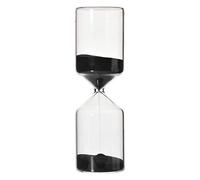 30 Minute Sand Timer | Cylinder Glass Sand Clock for Young Users Time Management/Office Desk Decor | Decorative Home Ornament & Distinctive Present (Black)