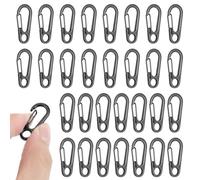 30 mosquetones pequeños, 31 mm/1,22 pulgadas, mini mosquetón, aleación de zinc, llaveros para deportes al aire libre, camping, viajes, pesca, trekking, senderismo