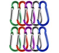 30 Mosquetones Pequeños de Aluminio 3,5 x 40 mm, 5 Colores