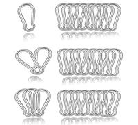 30 mosquetones plateados M5, gancho a presión de 3/16 pulgadas, clips pequeños, mosquetón de resorte de 2 pulgadas para pesca, camping, hamaca, correas de perro, capacidad de sujeción de 220 libras