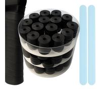 30 Overgrips Padel Negro Grip Padel y Tenis Absorbente - Empuñadura para Mejorar Agarre en Raqueta y Palas - Grips Accesorios Pádel + 2 Protector Pala de Padel Transparente - Padel Gripping Adherente