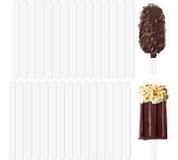 30 palitos de helado reutilizables, 4,5 pulgadas reutilizables de carámbanos, enanos de fruta, mini palitos de caquila, palos de carámbanos acrílicos para helados caseros, pasteles y bastones