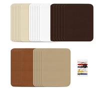 30 parches de tela de hierro con kit de costura, multiusos, parche adhesivo termofusible para reparación de bricolaje, ropa, jeans, 3.9 x 5 pulgadas (crema, blanco, marrón, marrón claro,