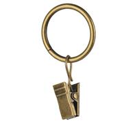 30 PCS 1-Inch Antique Brass Clips Curtain Hooks for Curtain Rod This Small Drapery Curtain Ring with Clips Hook Fit Up to 0.4~0.75 -inch Drapery Panel