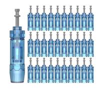 30 Pcs Agujas de Repuesto Dr.pen Microneedling 18 Pin, para Pluma de Microneedling Modelo A9 M8S A8S, Auténticas Aguja de Repuesto Desechables Consejos de Repuesto Cartuchos Accesorios de Microagujas