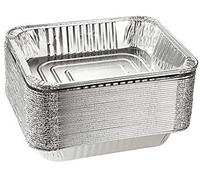 30 PCS Bandejas cuadradas de papel de aluminio desechables de 13X10X4cm Bandejas para asar en ollas de papel de aluminio Contenedores para hornear Cocinar Almacenamiento de alimentos congelados