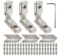 30 Pcs Conector en Ángulo para Perfil Aluminio 20x20, Escuadras Conectores de Esquina de Ángulo Interno con Ranura en T de 90° para Perfil de Aluminio Serie 2020, con 60 Tornillos y 1 llave Allen