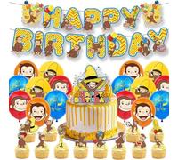 30 PCS Decoracion Cumpleaños Mono Globos de Selva Feliz Cumpleaños del Pancarta Animale Adornos Cumpleaños Decoracion