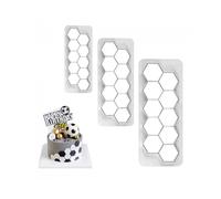 30 Pcs Football Pattern Cookie Cutters 3 Size Hexagon Cake Fondant Cutter Funny Biscuit Cutters for Kitchen Diy Crafts