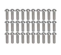 30 Pcs Hex Socket Button Head Screw Set, M10x1.5 Coarse Thread Stainless Steel Screws, A2-70 Grade Fasteners with ISO7380 Standard for Automotive Engineering and DIY Projects (M10*35)