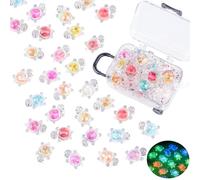 30 pequeñas tortugas de resina con 1 caja de maleta, minianimales de resina luminosos para ocultar tortugas marinas que brillan en la oscuridad para jardín de hadas, casa de muñecas, decoración de