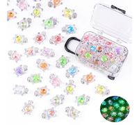 30 pequeñas tortugas de resina con 1 caja de maleta, minianimales de resina luminosos para ocultar tortugas marinas que brillan en la oscuridad para jardín de hadas, casa de muñecas, decoración de
