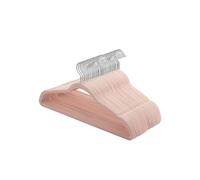 SONGMICS Percha de Terciopelo, Juego de 30, Antideslizantes, con Barra Corbata y Gancho Negro, 0,6 cm Espesor, Ahorra Espacio, 41,5 cm Largo, Abrigo Pantalón, Rosa Claro y Plata CRF26PK