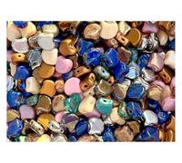 30 perlas de Ginkgo 7,5 x 7,5 x 3,4 mm, 2 orificios, mezcla de mega, cristal checo (Ginko Beads)