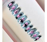 30 pezuñas postizas de Halloween que brillan con forma de rosas, de encaje, para mujeres, accesorios de disfraces, diamantes negros, uñas postizas