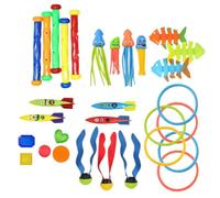 30 Piece Diving Pool Toys For Kids Ages 3-12 Underwater Treasure Game | 30 Piece Diving Pool Toy Set Features Portable Underwater Toys For Treasure Games Swimming And Pool Play For Kids Ages 3-12