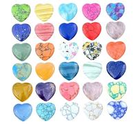 30 piedras en forma de corazón, coloridas cuentas de corazón únicas, elegantes y hermosas gemas gruesas, regalos a granel para el día de San Valentín, regalo para aliviar el estrés, día de la madre