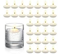 30 Piezas 1,5 Pulgadas Velas Flotantes para Centros de Mesa Velas Candelitas Cálidas Flotantes para Decoración Boda Fiesta Piscina SPA San Valentín Bañera Navidad (Blanco)