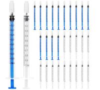 30 Piezas 1ml Jeringa de Plástico, Esteril Jeringa de Sin Aguja, Jeringas con Tapas para Laboratorios de Mascota, Perfumes, Lubricantes, Sellantes