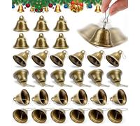 30 Piezas 38mm Cascabeles de Bronce Vintage,Pequeñas Cascabeles para Manualidades, Campanillas de Metal té Mano Bell para Timbre de Puerta Entrenamiento de Orinal para Perros Decoración de Navidad