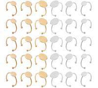 30 Piezas Anillos en Blanco - MaehSab Acero Inoxidable Ajustable Base para Anillos, Bandeja Plana para Anillos en Blanco para Joyería DIY Manualidades (Oro y Plata)