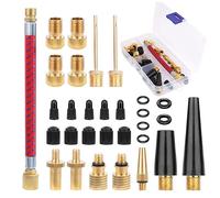 30 Piezas Bicicleta Válvula Adaptador DV/SV/AV, Adaptador de Válvula de Bicicleta, Juego de Adaptadores de Válvula Bicicleta, con Caja Almacenamiento, para Compresor Bicicleta,Bomba Bola,Bomba Aire