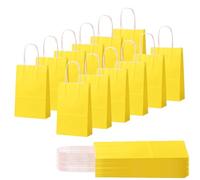 30 Piezas Bolsas Regalo con Asas 15x8x21cm,Bolso Pequeño de Papel Amarillo,Bolsitas Galletas Caramelos de Niños,Regalos para Fiestas Cumpleaños,Navidad,Bodas,Halloween,Bolsas de Regalo Coloridas