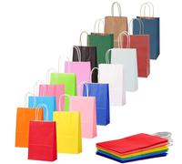 30 Piezas Bolsas Regalo con Asas 15x8x21cm,Bolso Pequeño de Papel Mezcla,Bolsitas Galletas Caramelos de Niños,Regalos para Fiestas Cumpleaños,Navidad,Bodas,Halloween,Bolsas de Regalo Coloridas