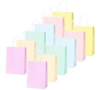 30 Piezas Bolsas Regalo con Asas 15x8x21cm,Bolso Pequeño de Papel Mezcla de Macarrones,Bolsitas Galletas Caramelos de Niños,Regalos para Fiestas Cumpleaños,Navidad,Bodas,Bolsas de Regalo Coloridas