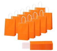 30 Piezas Bolsas Regalo con Asas 15x8x21cm,Bolso Pequeño de Papel Naranja,Bolsitas Galletas Caramelos de Niños,Regalos para Fiestas Cumpleaños,Navidad,Bodas,Halloween,Bolsas de Regalo Coloridas