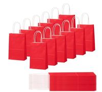 30 Piezas Bolsas Regalo con Asas 15x8x21cm,Bolso Pequeño de Papel Rojo,Bolsitas Galletas Caramelos de Niños,Regalos para Fiestas Cumpleaños,Navidad,Bodas,Halloween,Bolsas de Regalo Coloridas