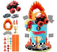 30 Piezas Camión Racing Cake Topper, Buggy Party, Fiesta Cake Juego de Accesorios, Niños Cumpleaños Cake Topper, Boys Birthday Party Topper, Trofeo Racing Theme