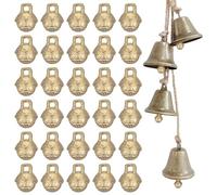 30 Piezas Campanas de Joyería DIY Cabeza de Tigre, Cobre 11 MM | Acabado Vintage Dorado, Aleación Metálica Cobre, Colgante Superior, para Adornos Navideños y Puerta