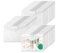 30 Piezas Carpetas Plastico A4, Transparente Impermeable Carpeta Portafolios con Botón, Reutilizable11 Agujeros Fundas de Sobre, Bolsas de Documentos para Oficina, Escuela, Hogar