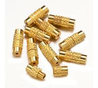 30 piezas Cierres de rosca de latón, tapas de extremo de cordón, conectores, sujetadores para pulseras, collares, suministros para hacer joyas