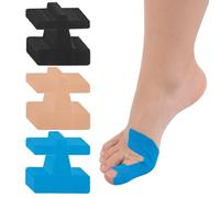 30 Piezas Cinta Kinesiologica Juanetes, Pre-Cut Vendajes Para Juanetes, Parches Para Ampollas Para Dedo Del Pie Y Pie, Cinta Kinesiológica Para Dedos, Para El Hallux Valgus (Azul + Negro + Beige)