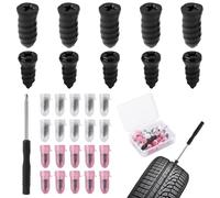 30 Piezas Clavo de Goma para Neumáticos, Kit de Reparación de Neumáticos con Clavos de Goma para Moto, Coche, Camión y Bicicleta, Incluye Destornillador, 15 Clavos Pequeños y 15 Grandes
